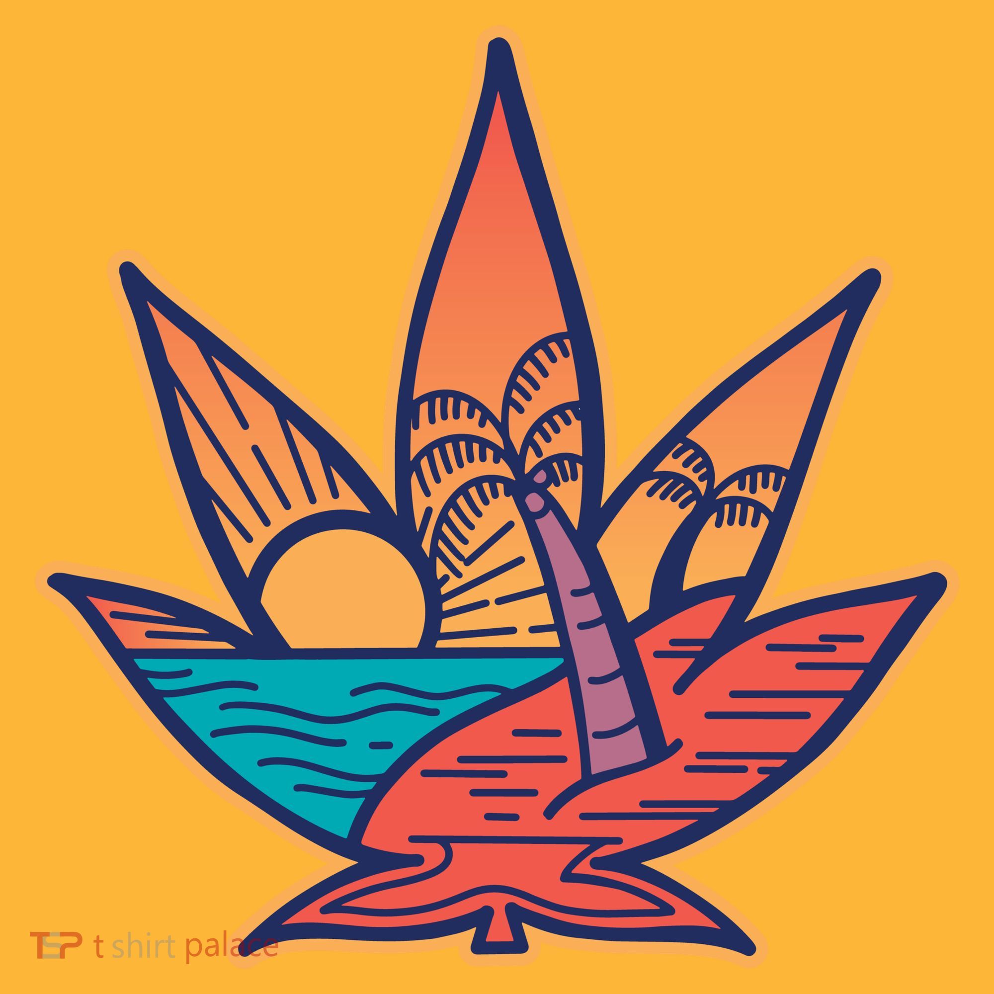 Cannabis Leaf Beach T-Shirt