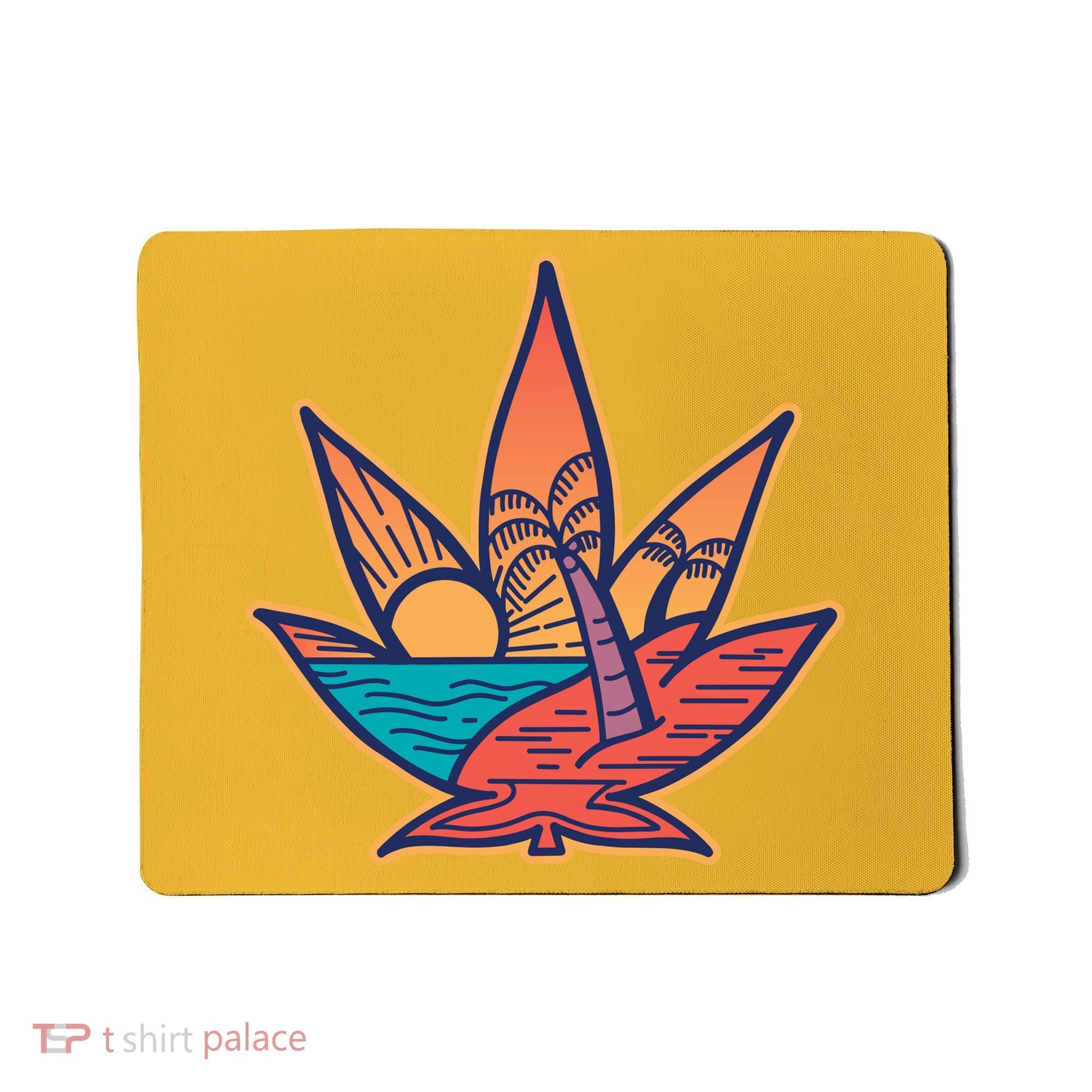 Cannabis Leaf Beach Mousepad