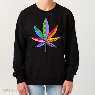 Cannabis Leaf Colorful Patterns Weed Women's Sweatshirt