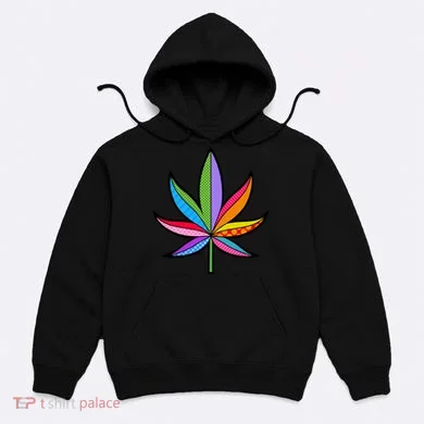 Cannabis Leaf Colorful Patterns Weed Hoodie
