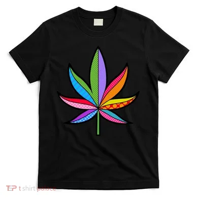 Cannabis Leaf Colorful Patterns Weed T-Shirt