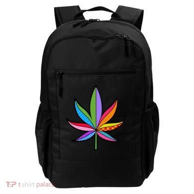 Cannabis Leaf Colorful Patterns Weed Backpack