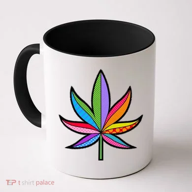 Cannabis Leaf Colorful Patterns Weed Coffee Mug