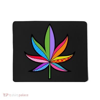 Cannabis Leaf Colorful Patterns Weed Mousepad