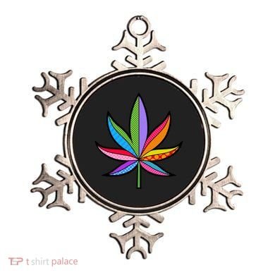 Cannabis Leaf Colorful Patterns Weed Ornament
