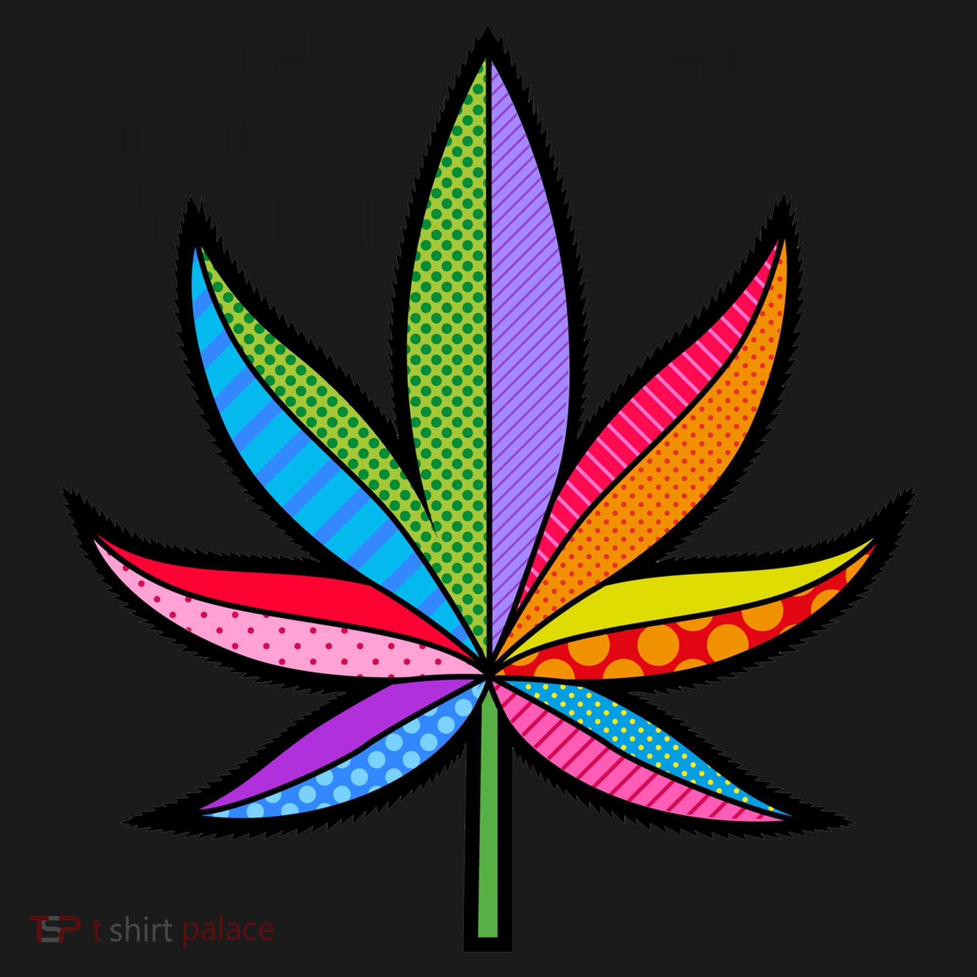 Cannabis Leaf Colorful Patterns Weed Tank Top