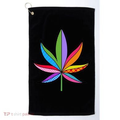 Cannabis Leaf Colorful Patterns Weed Golf Towel