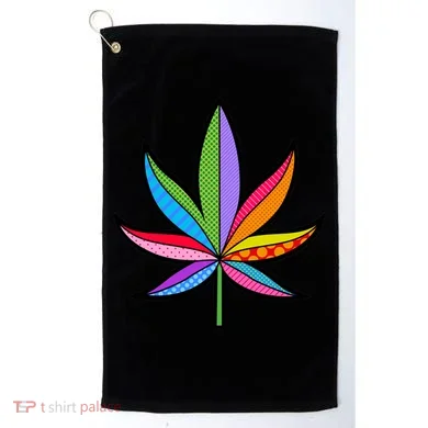 Cannabis Leaf Colorful Patterns Weed Golf Towel