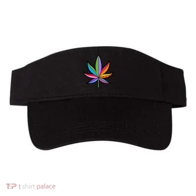 Cannabis Leaf Colorful Patterns Weed Visor