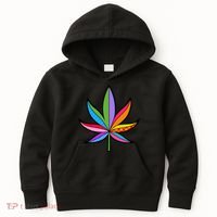 Cannabis Leaf Colorful Patterns Weed Kids Hoodie thumb 0