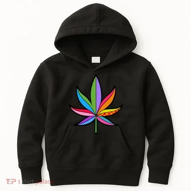 Cannabis Leaf Colorful Patterns Weed Kids Hoodie