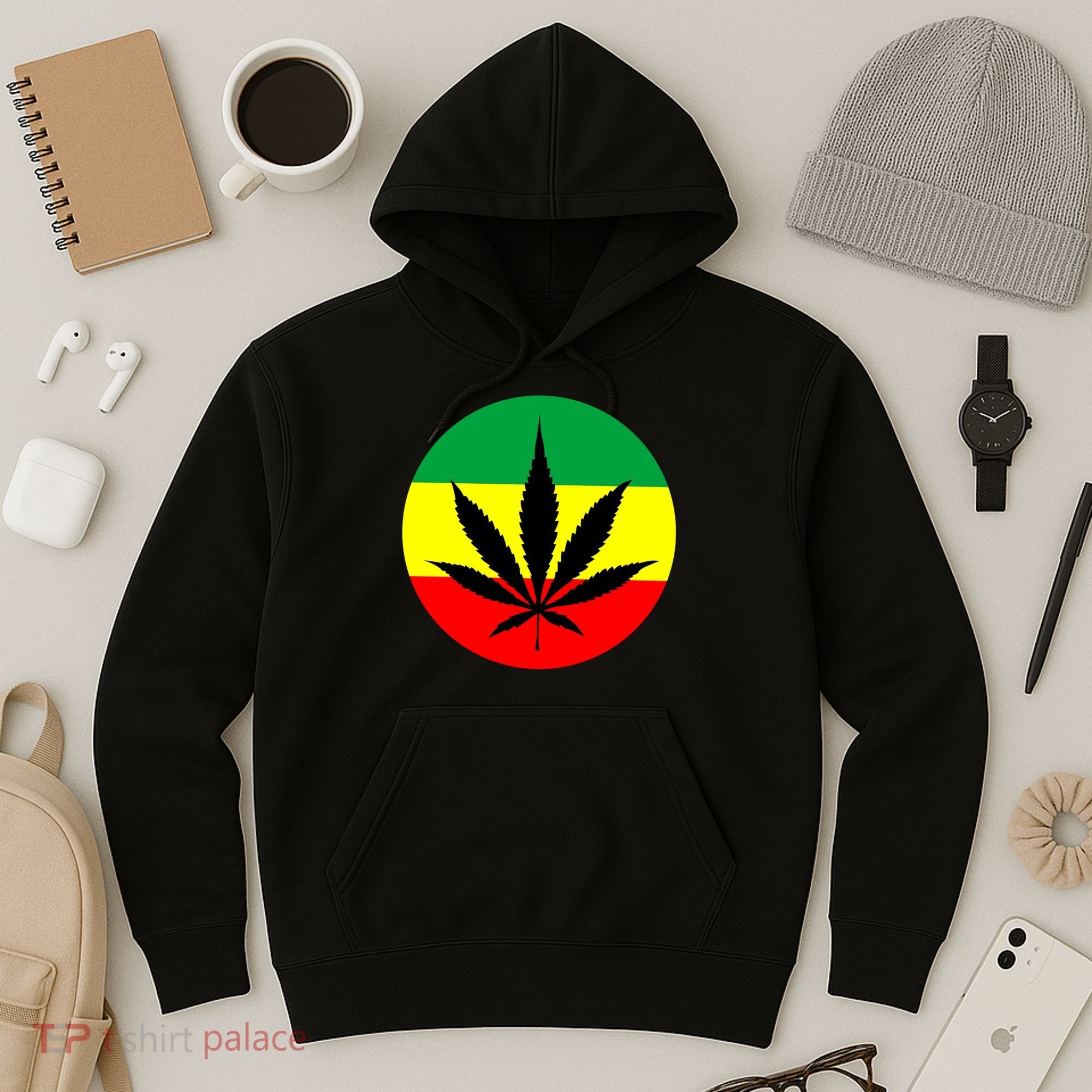 Cannabis Leaf Jamaican Style Hoodie