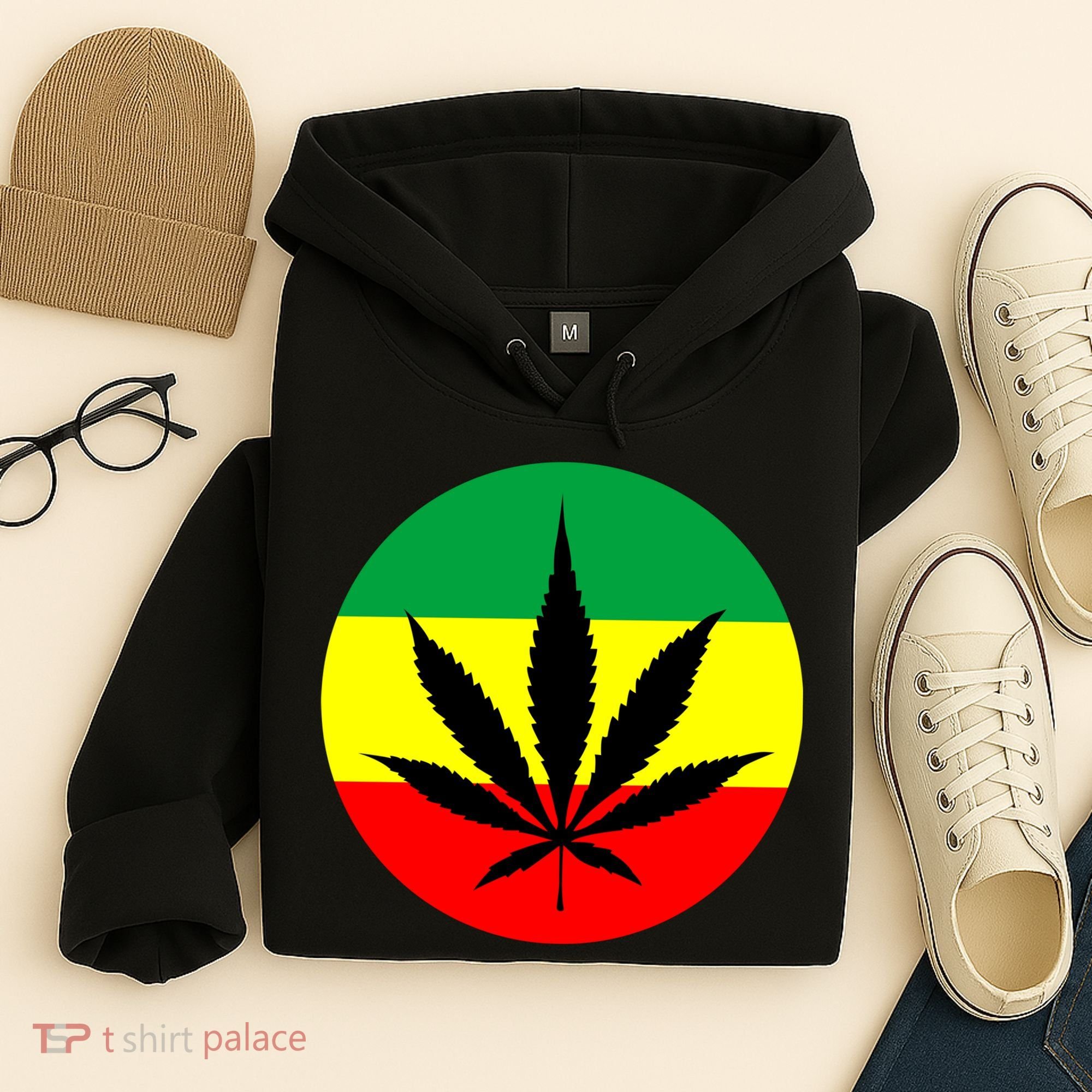 Cannabis Leaf Jamaican Style Hoodie