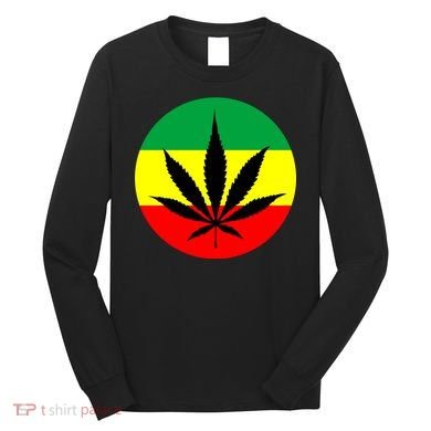Cannabis Leaf Jamaican Style Long Sleeve Shirt