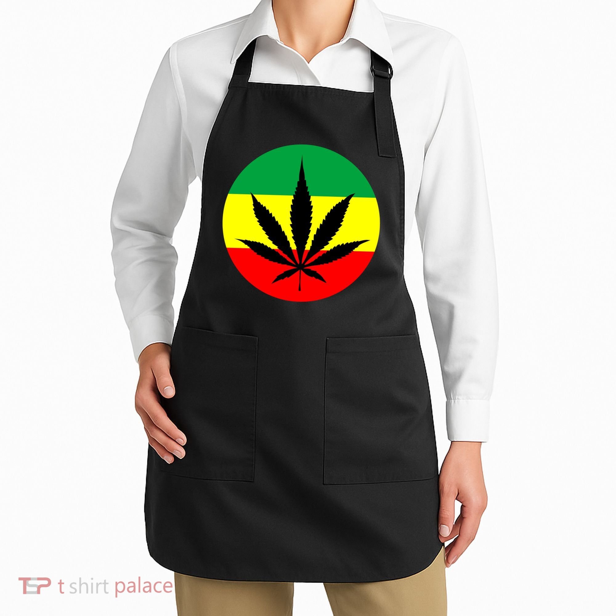 Cannabis Leaf Jamaican Style Apron