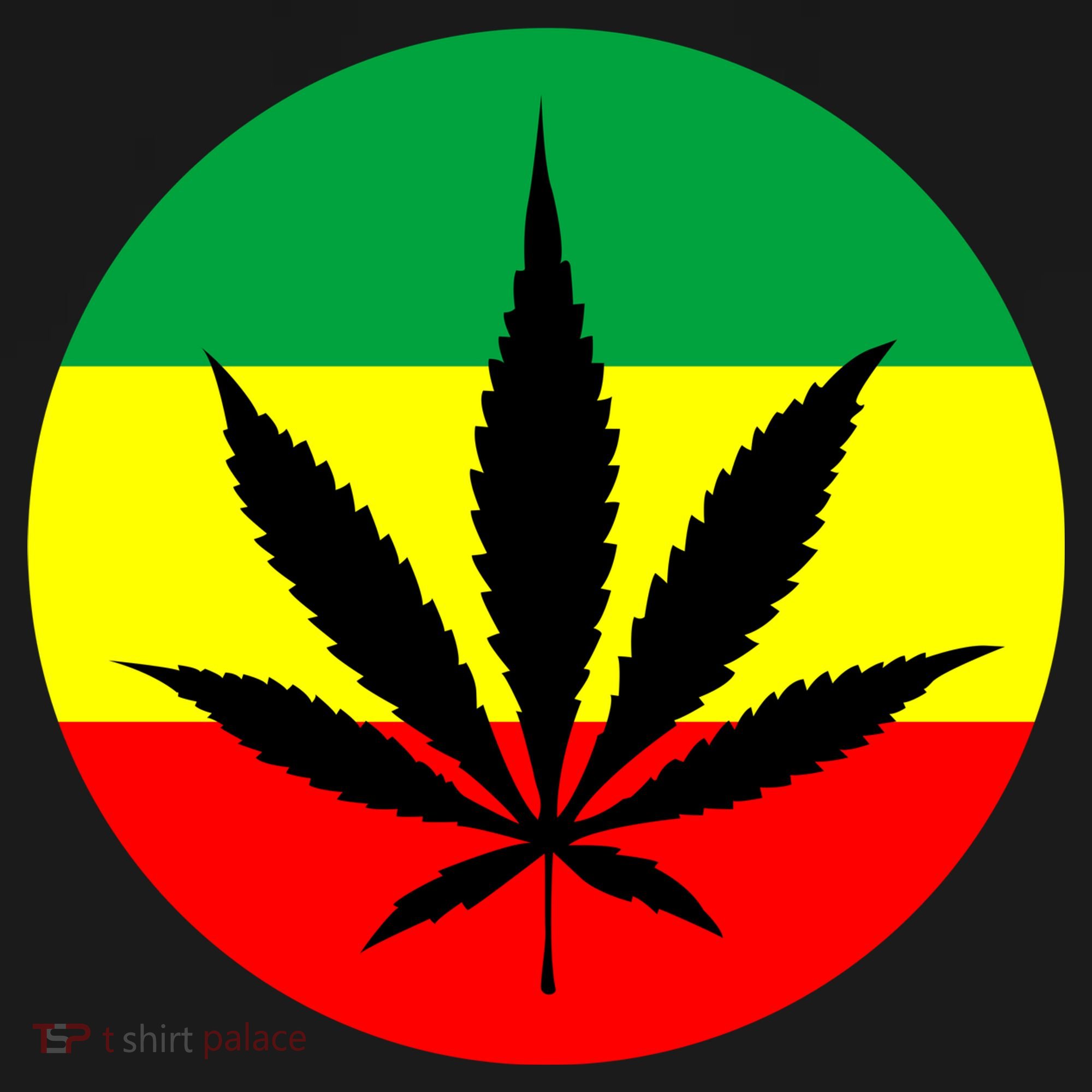 Cannabis Leaf Jamaican Style Button