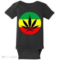 Cannabis Leaf Jamaican Style Baby Bodysuit thumb 0