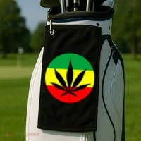 Cannabis Leaf Jamaican Style Golf Towel thumb 2