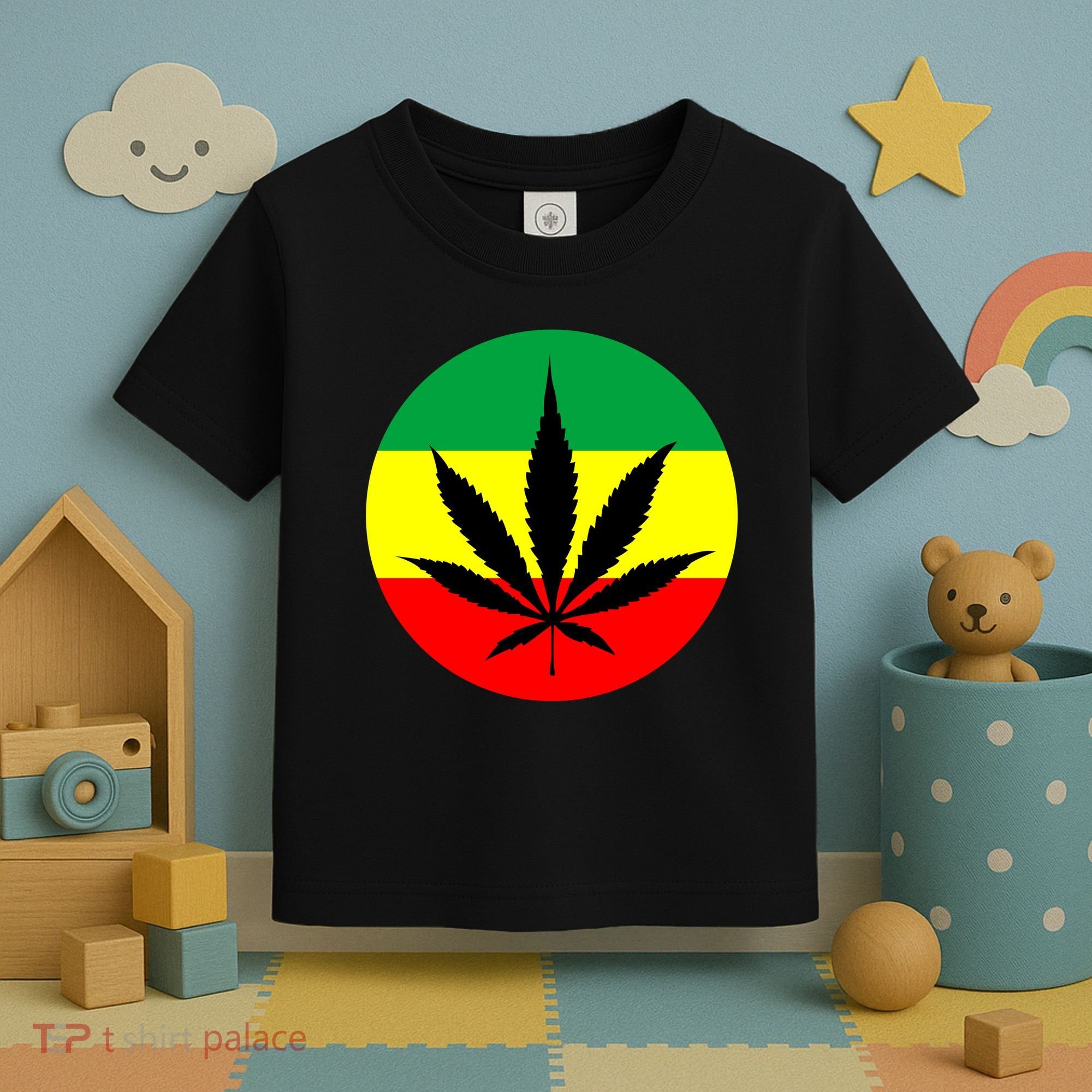 Cannabis Leaf Jamaican Style Toddler T-Shirt