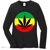 Cannabis Leaf Jamaican Style Women's Long Sleeve Shirt thumb 0