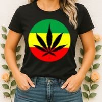 Cannabis Leaf Jamaican Style Women's T-Shirt thumb 2