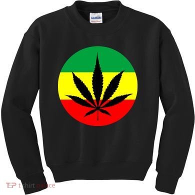 Cannabis Leaf Jamaican Style Kids Sweatshirt