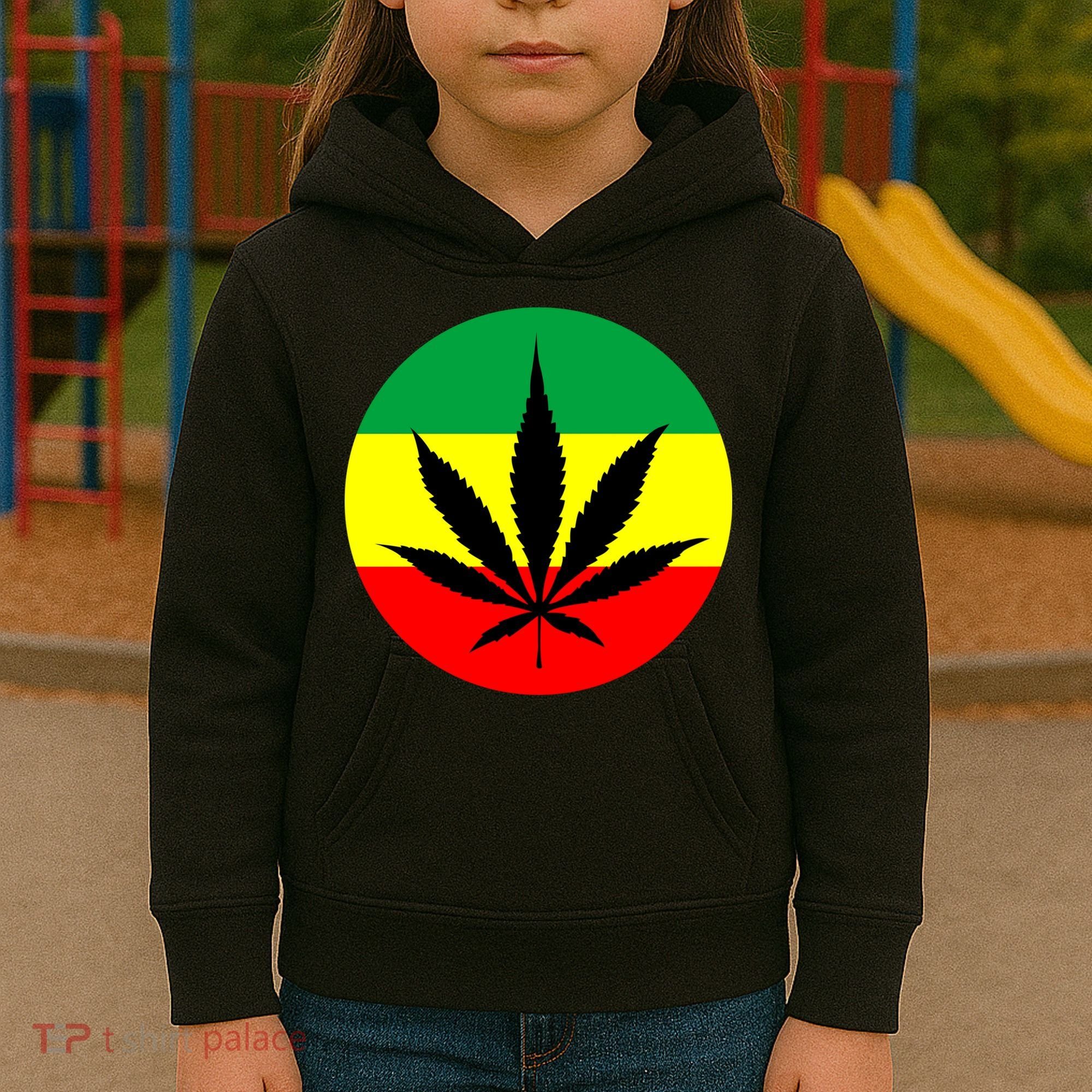 Cannabis Leaf Jamaican Style Kids Hoodie