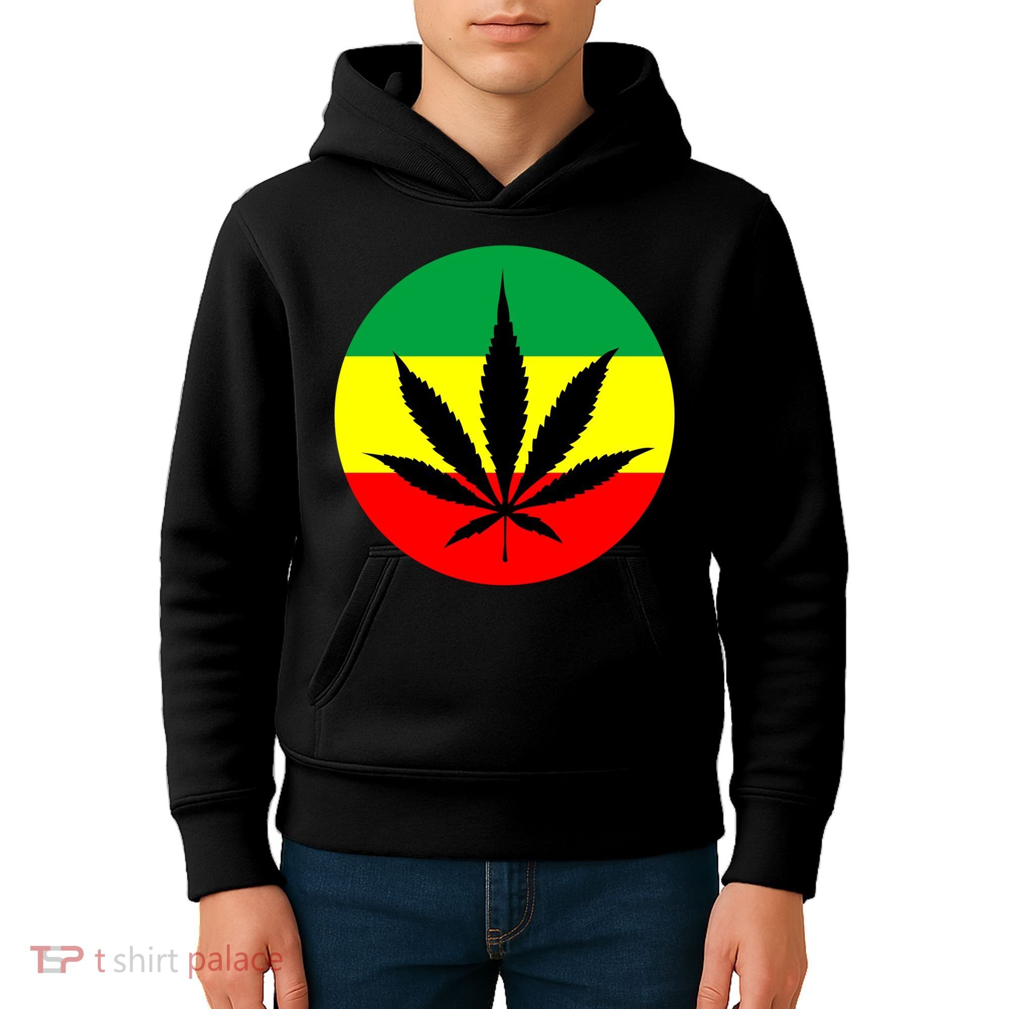 Cannabis Leaf Jamaican Style Kids Hoodie
