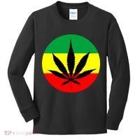 Cannabis Leaf Jamaican Style Kids Long Sleeve Shirt thumb 0