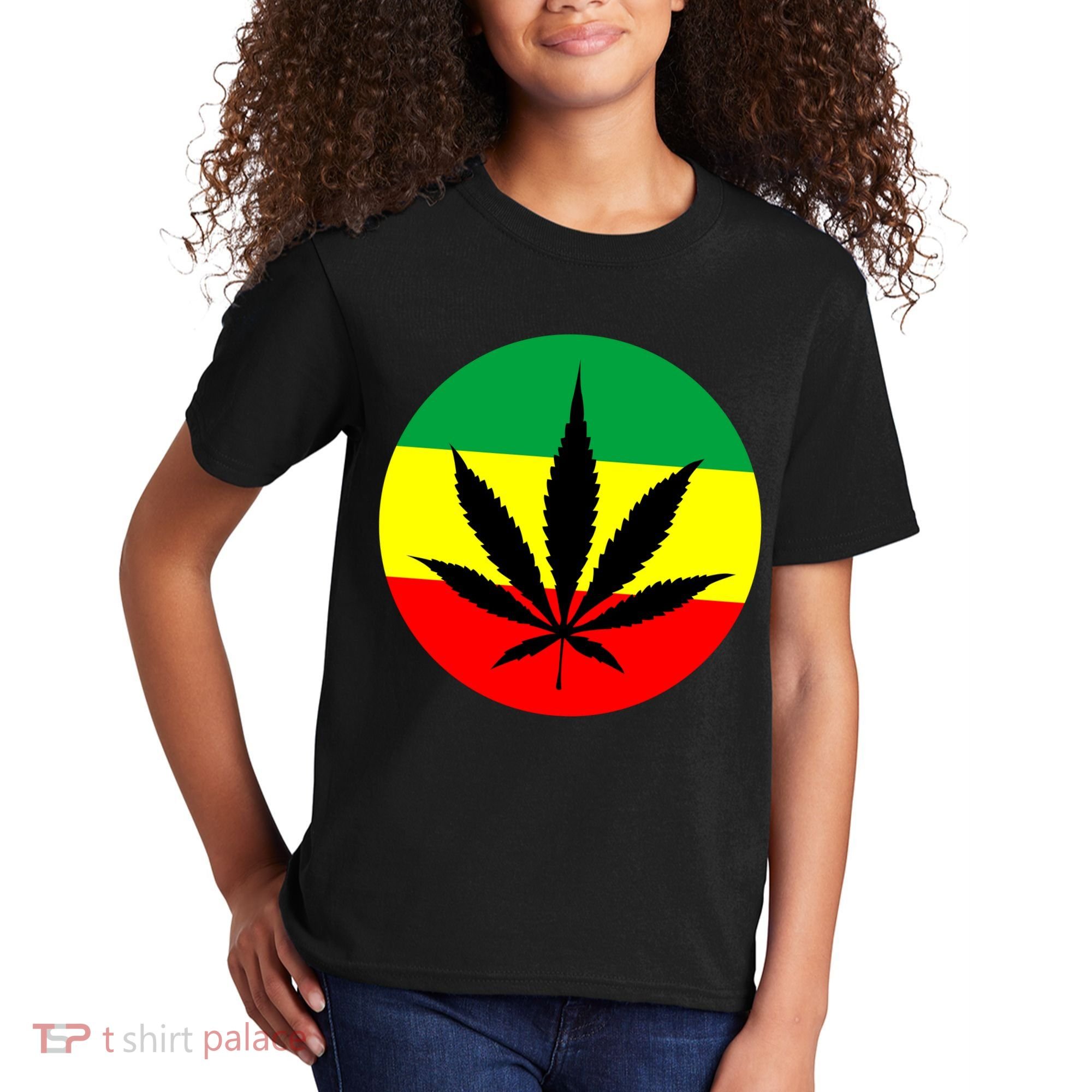 Cannabis Leaf Jamaican Style Kids T-Shirt