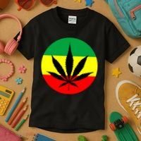 Cannabis Leaf Jamaican Style Kids T-Shirt thumb 3