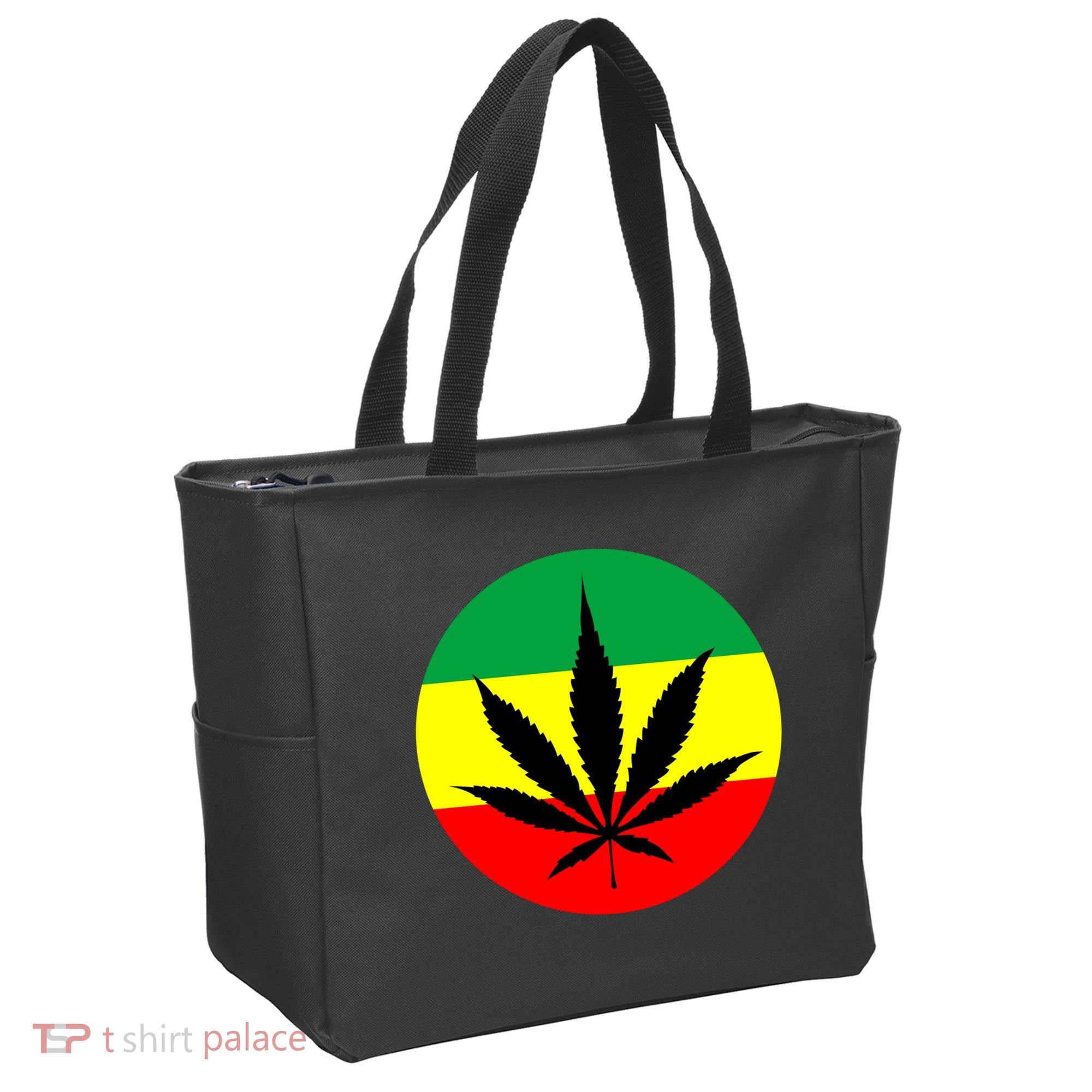 Cannabis Leaf Jamaican Style Tote Bag
