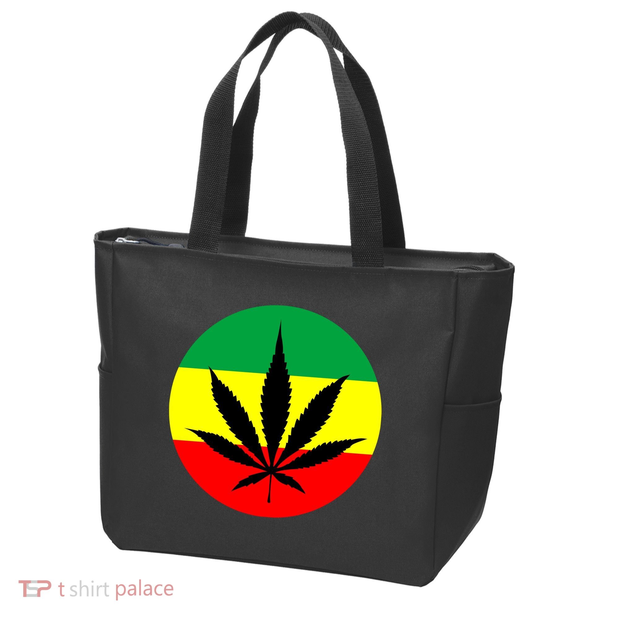 Cannabis Leaf Jamaican Style Tote Bag