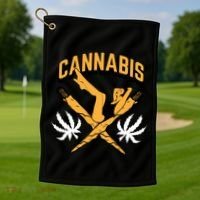 Cannabis Marijuana Joint Hammock Golf Towel thumb 1