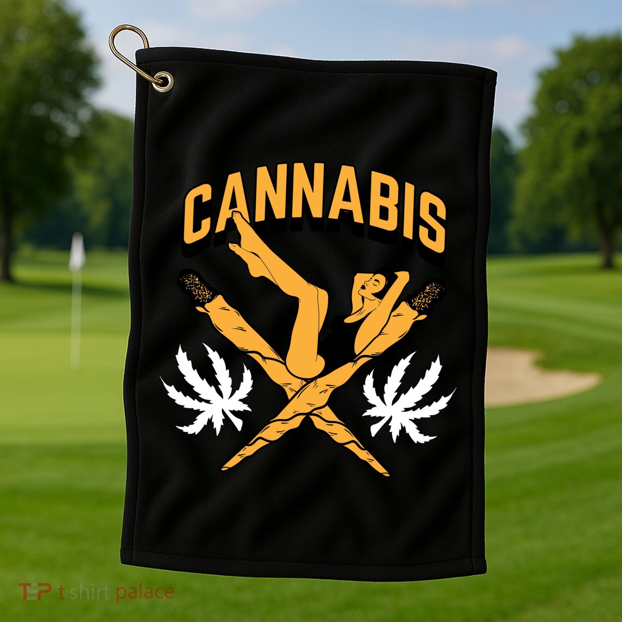 Cannabis Marijuana Joint Hammock Golf Towel