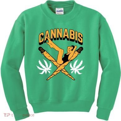 Cannabis Marijuana Joint Hammock Kids Sweatshirt