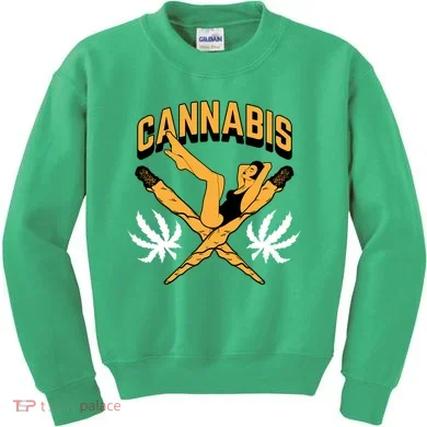 Cannabis Marijuana Joint Hammock Kids Sweatshirt