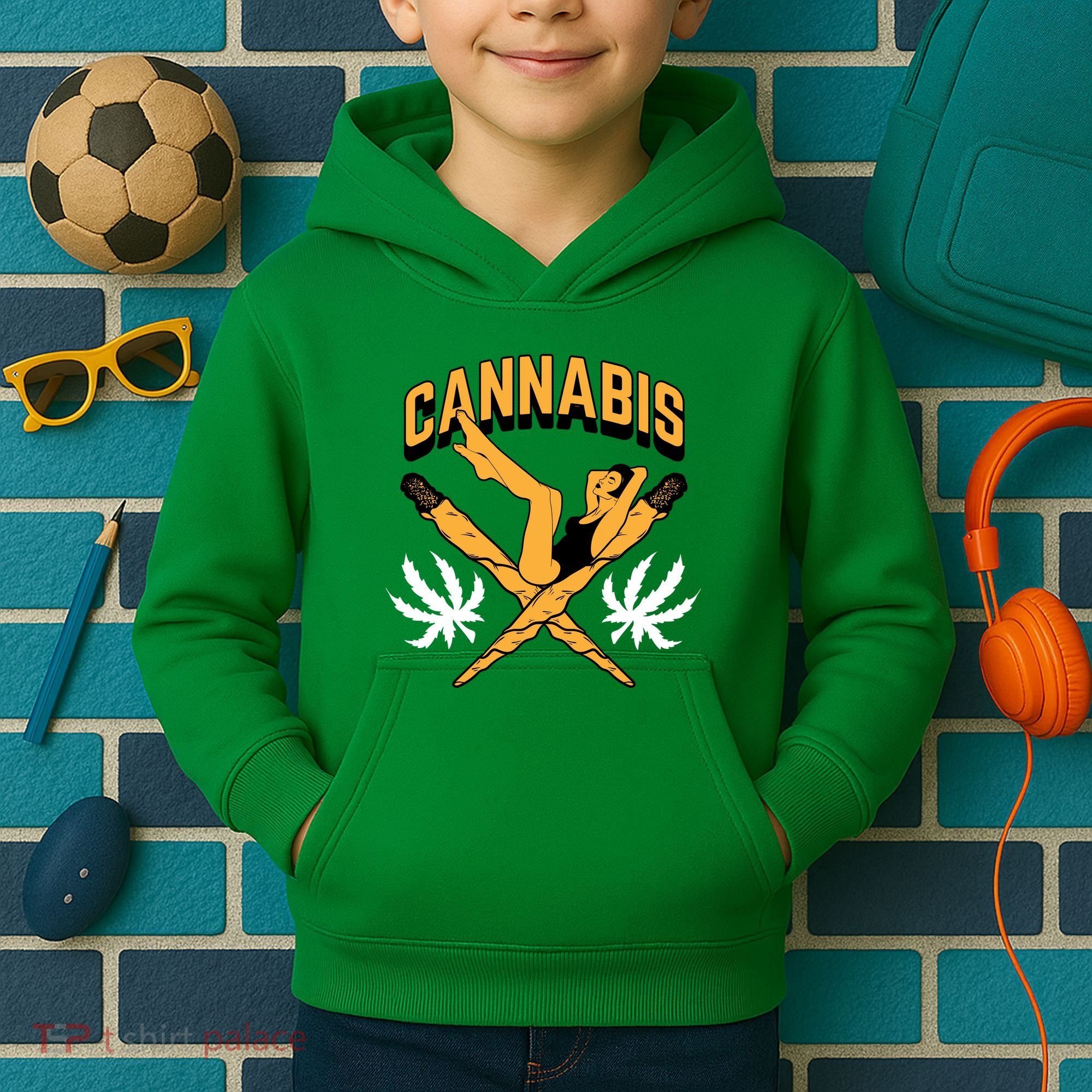 Cannabis Marijuana Joint Hammock Kids Hoodie