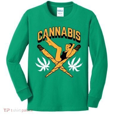 Cannabis Marijuana Joint Hammock Kids Long Sleeve Shirt