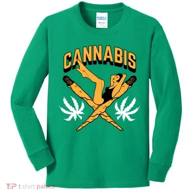 Cannabis Marijuana Joint Hammock Kids Long Sleeve Shirt