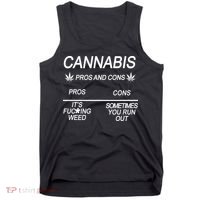 Cannabis Pros And Cons Weed Tank Top thumb 0