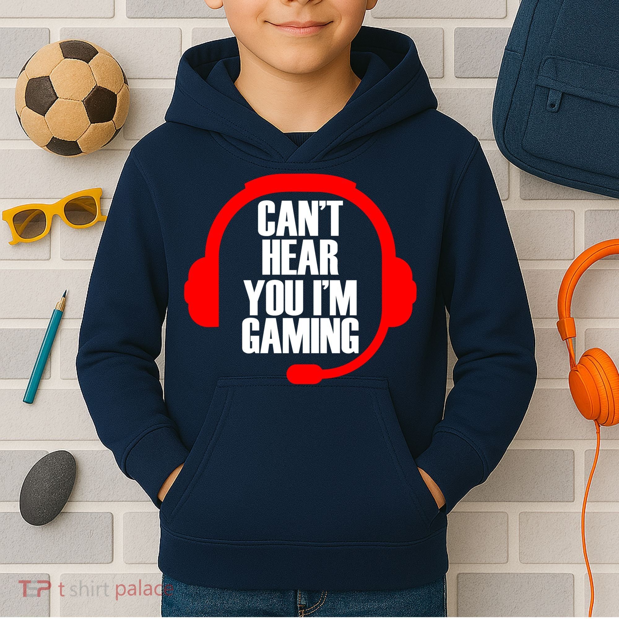Can't Hear You I'm Gaming Kids Hoodie
