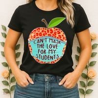 Can't Mask The Love For My Students Women's T-Shirt thumb 2