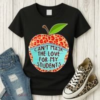 Can't Mask The Love For My Students Women's T-Shirt thumb 3