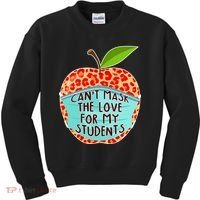 Can't Mask The Love For My Students Kids Sweatshirt thumb 0