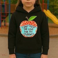 Can't Mask The Love For My Students Kids Hoodie thumb 3