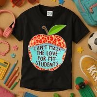 Can't Mask The Love For My Students Kids T-Shirt thumb 3