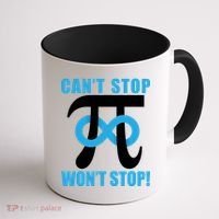 Can't Stop Won't Stop! Pi Day Infinity Math Geek Logo Coffee Mug thumb 1