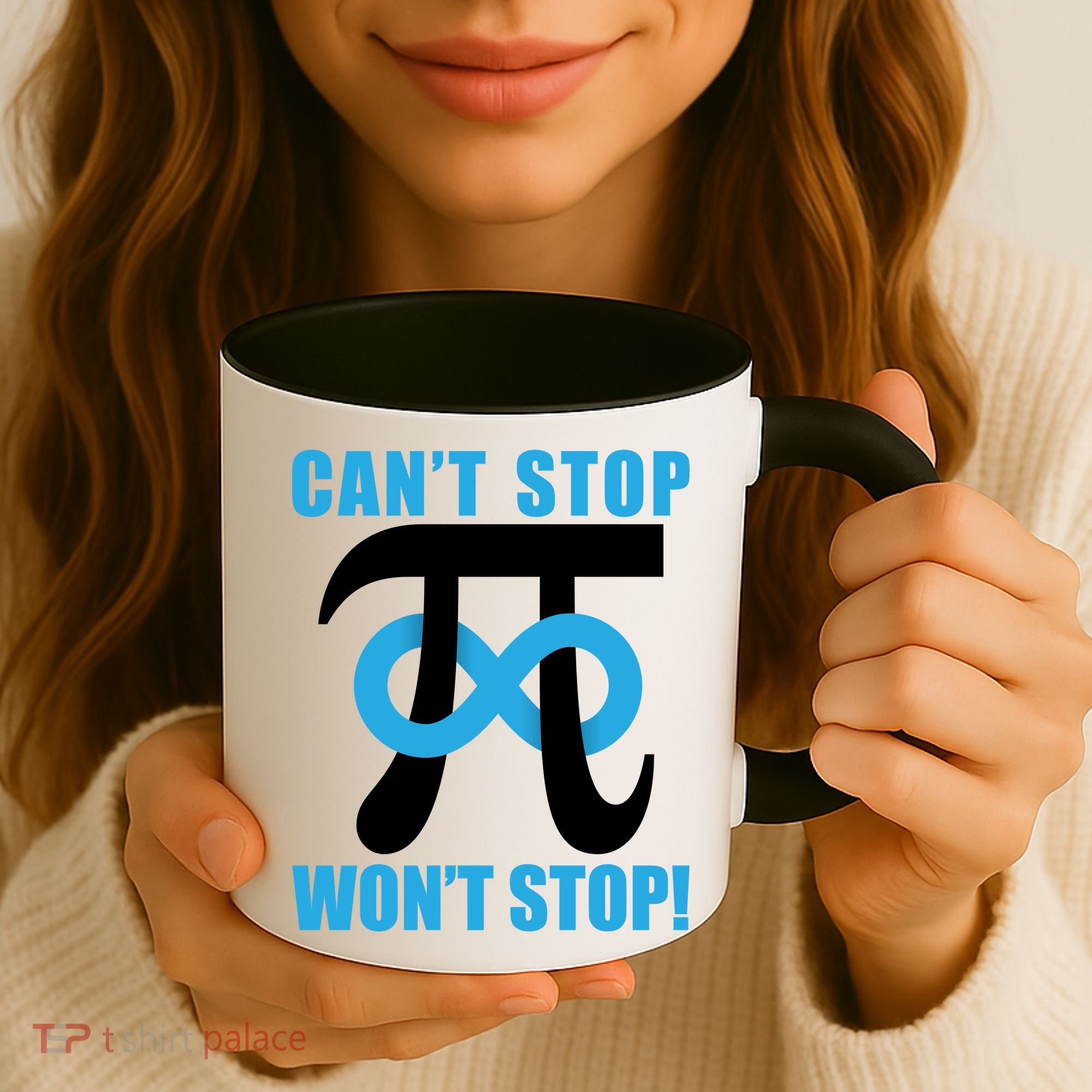 Can't Stop Won't Stop! Pi Day Infinity Math Geek Logo Coffee Mug