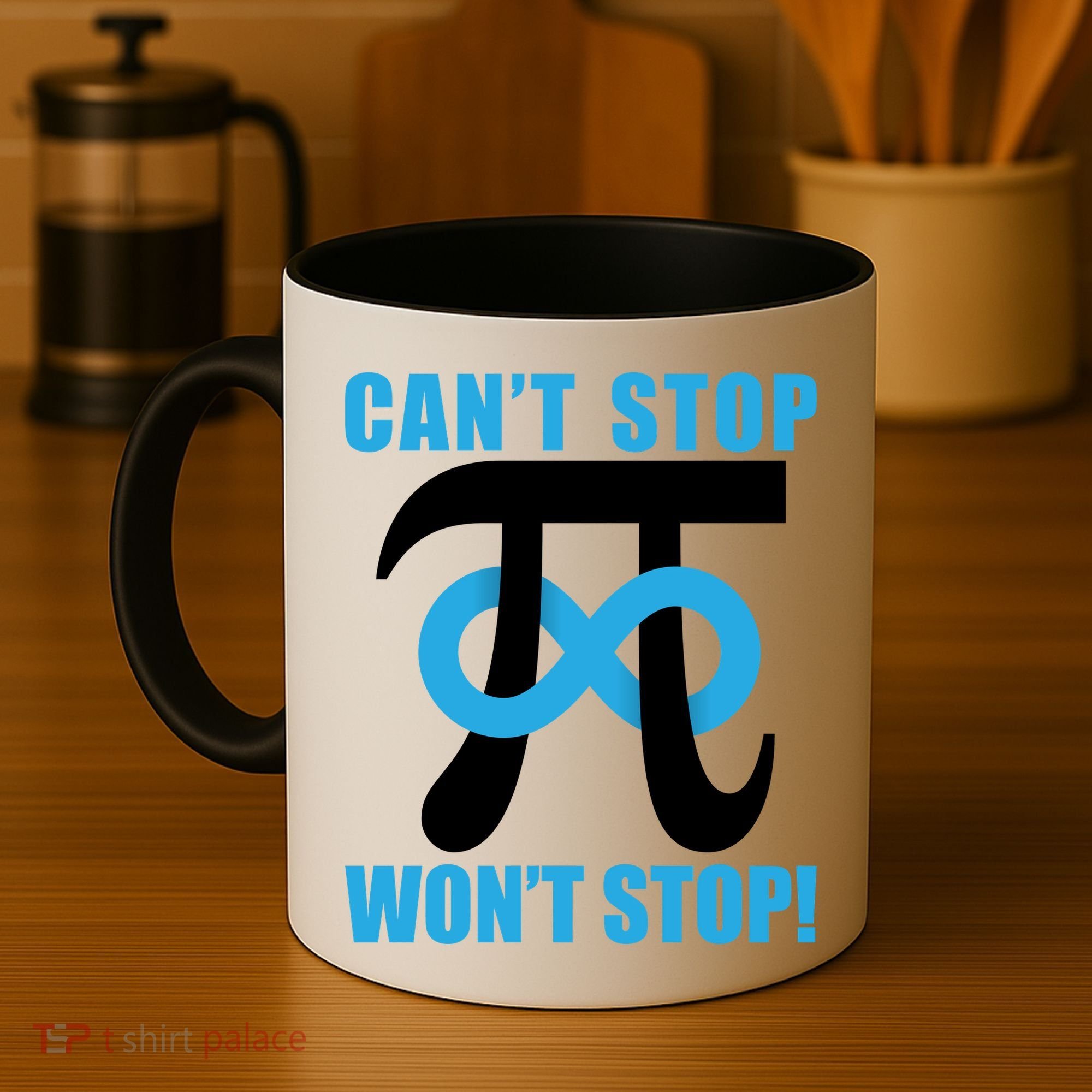 Can't Stop Won't Stop! Pi Day Infinity Math Geek Logo Coffee Mug